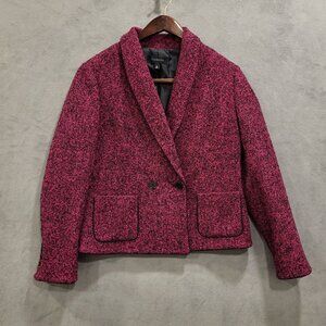 Talbots Women's Tweed Wool Blend Blazer Jacket  Pink Black‎ Size 10 Office